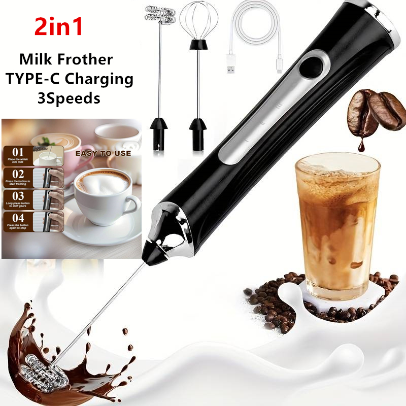 Healthy Kitchen Gadgets - خفاقة حليب كهربائية لاسلكية وخلاط بيض