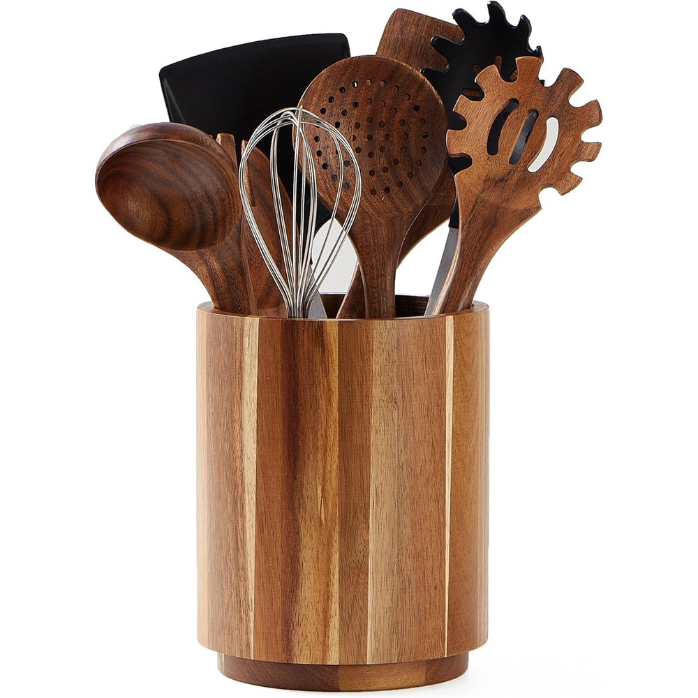 Kitchen Utensil Holder - حامل أدوات من خشب الأكاسيا لطاولة
