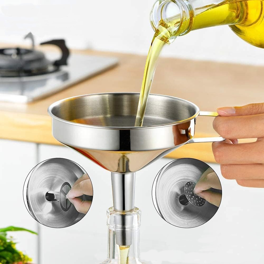 1 قطعة قمع زيت طهي من الستانلس - مراجعة Kitchen Gadgets Oxo وسعره