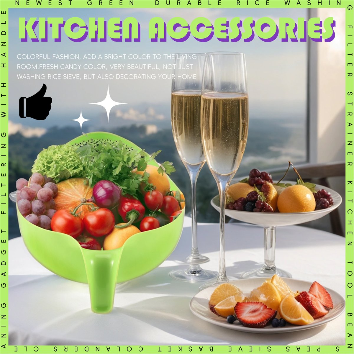 ABZT أحدث أداة مطبخ: مصفاة وفل - مراجعة Kitchen Gadgets Rice Filter وسعره