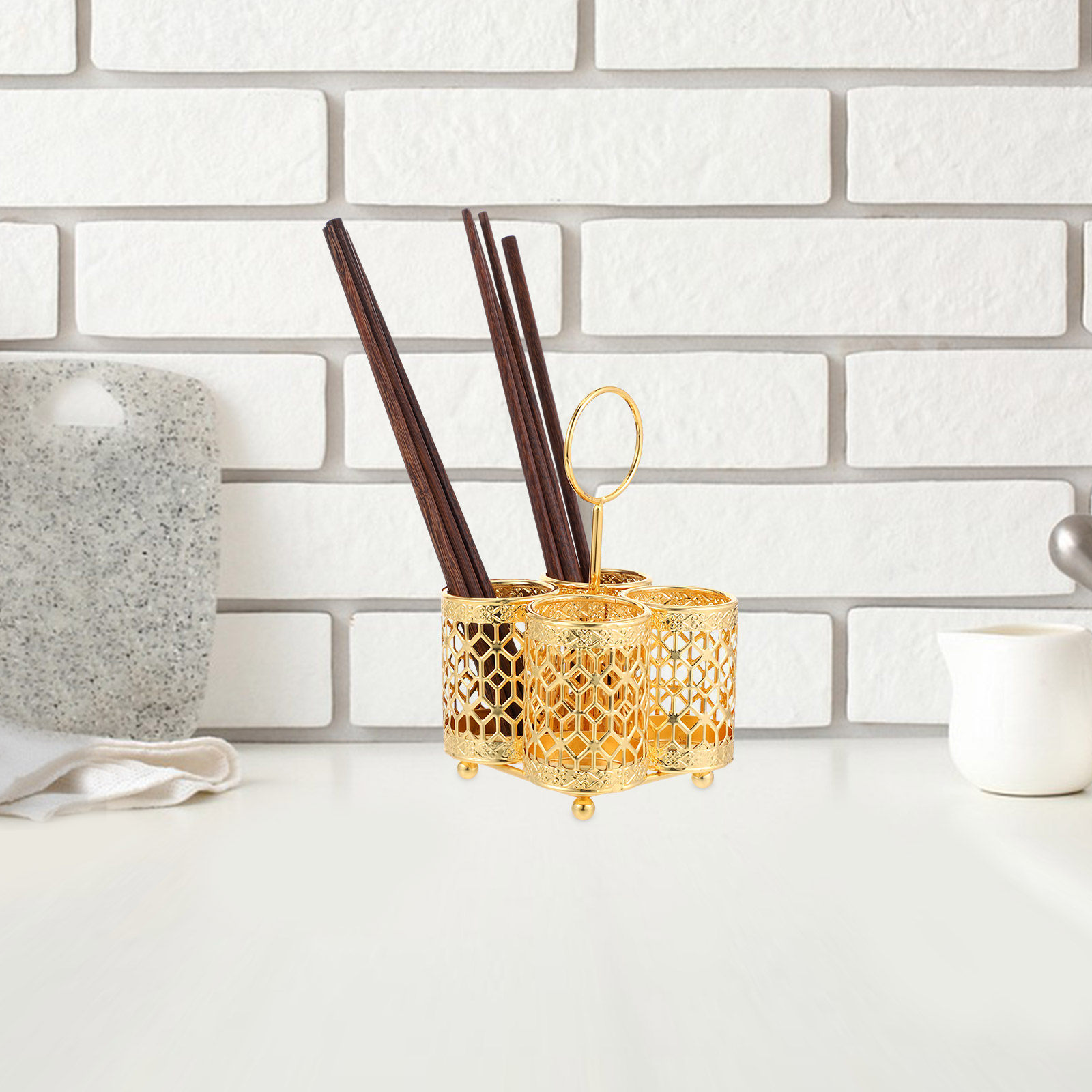 حامل عيدان الطعام المثبت على ا - مراجعة Kitchen Utensil Holder وسعره