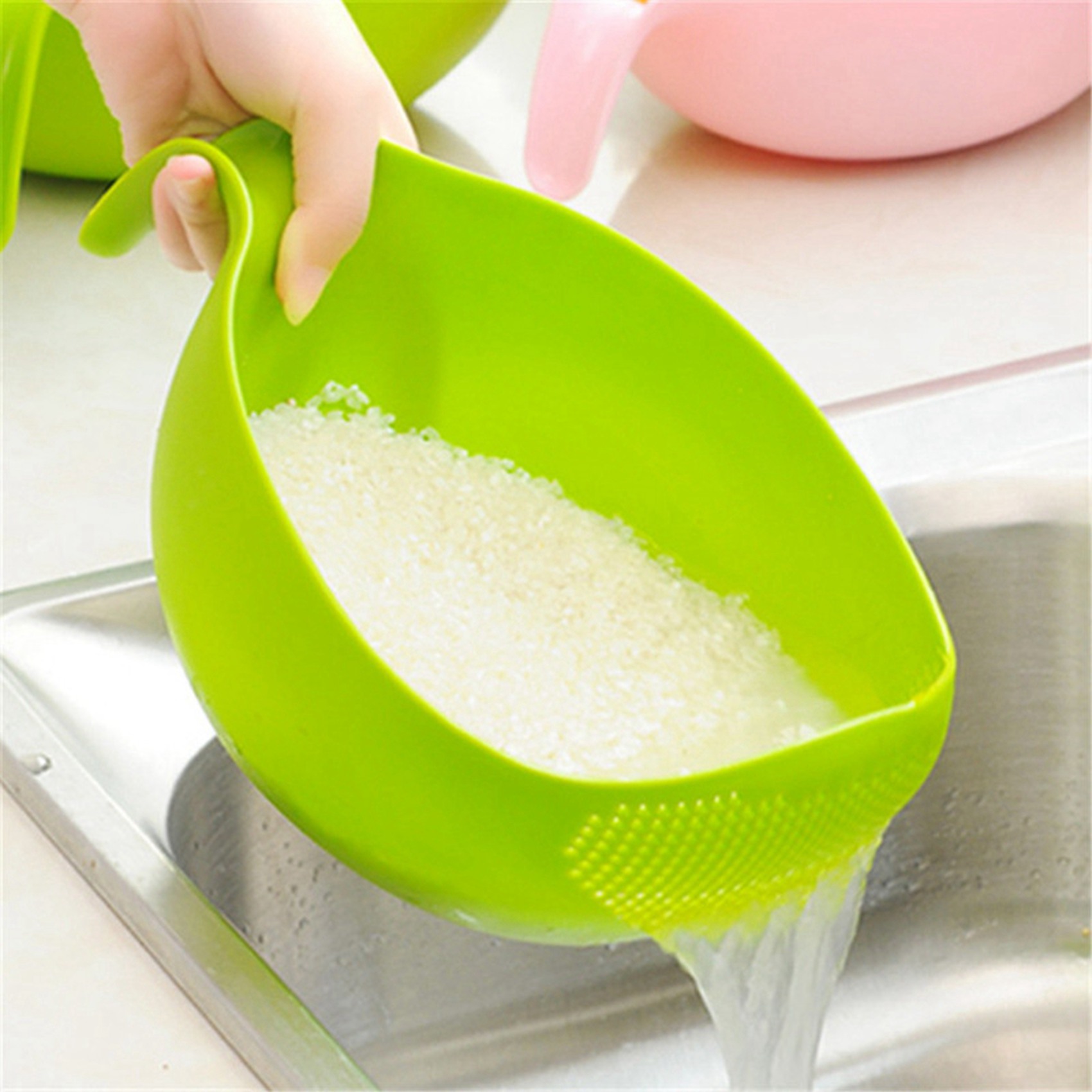 HRBAJ-2X دائم الأرز غسل مصفاة  - مراجعة Kitchen Gadgets Rice Filter وسعره